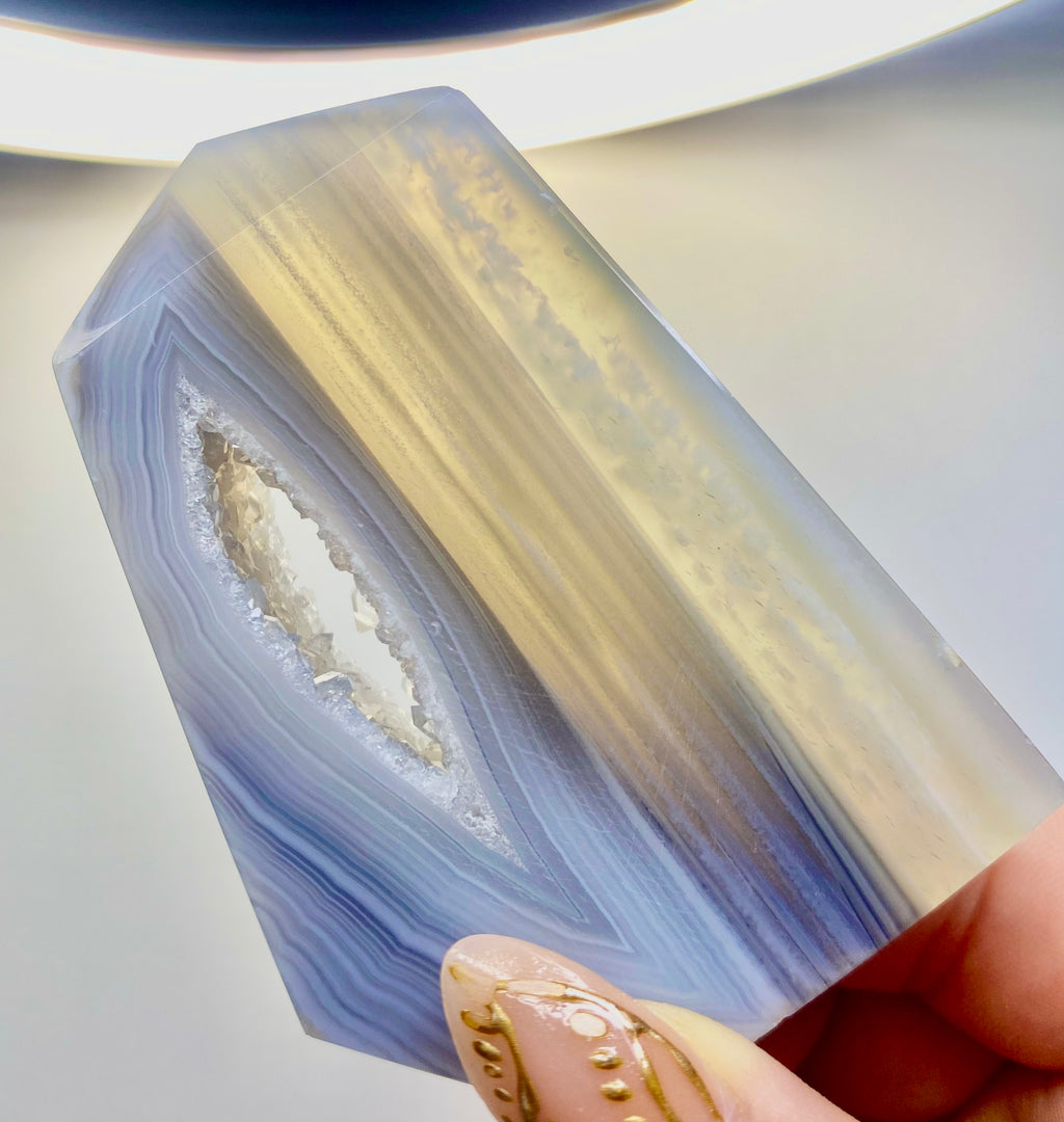 Banded Agate with Druzy Window