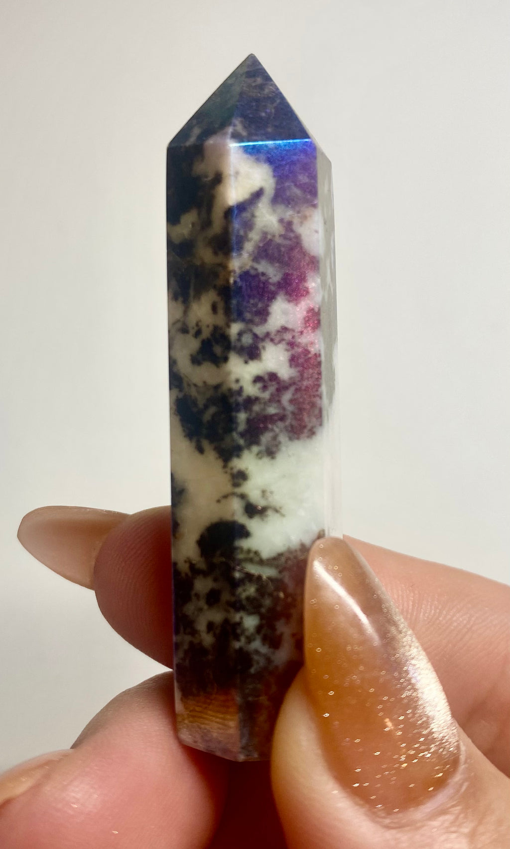 Aura Treated Zebra Jasper Point