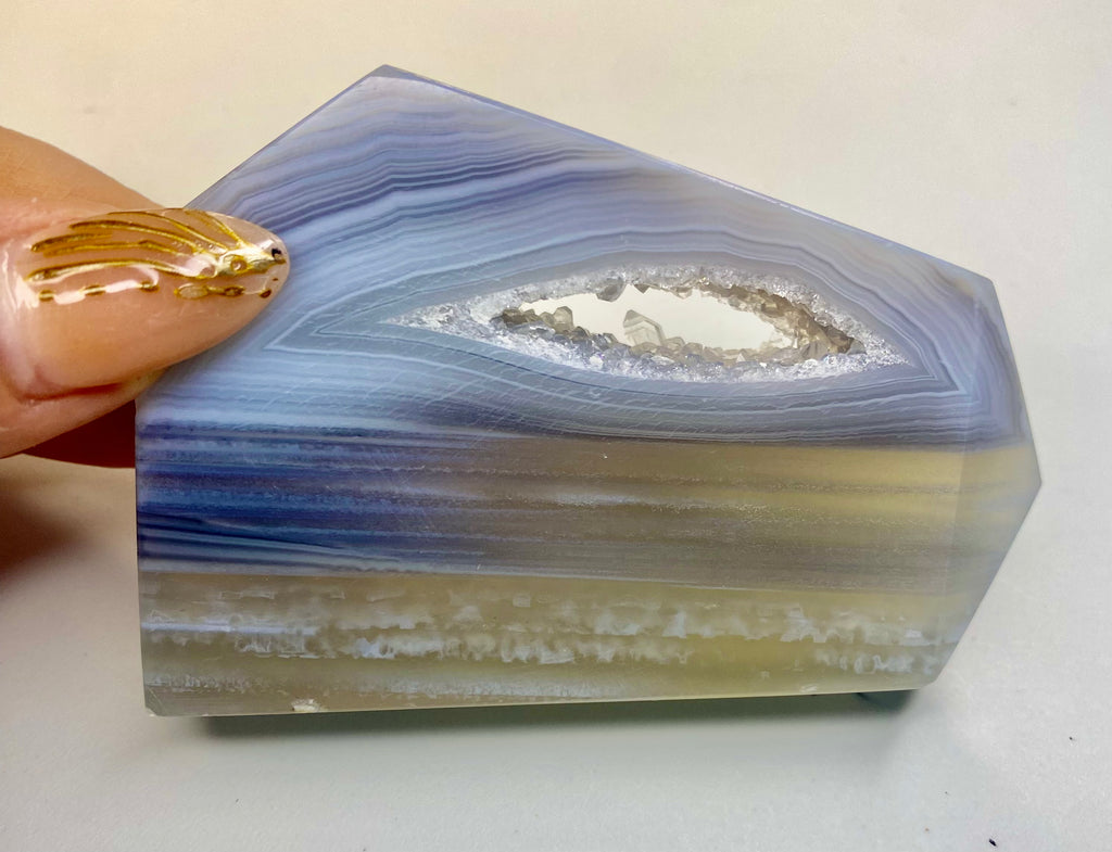 Banded Agate with Druzy Window