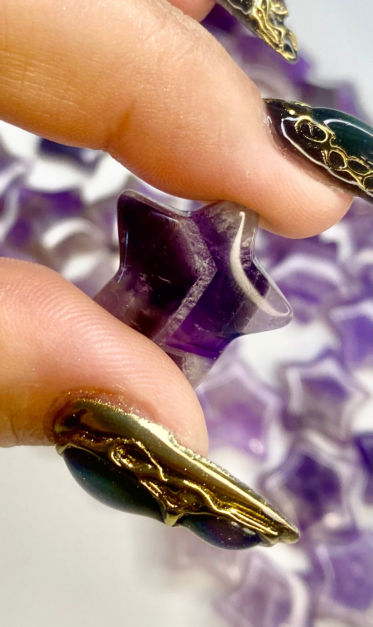 Carved Amethyst Star