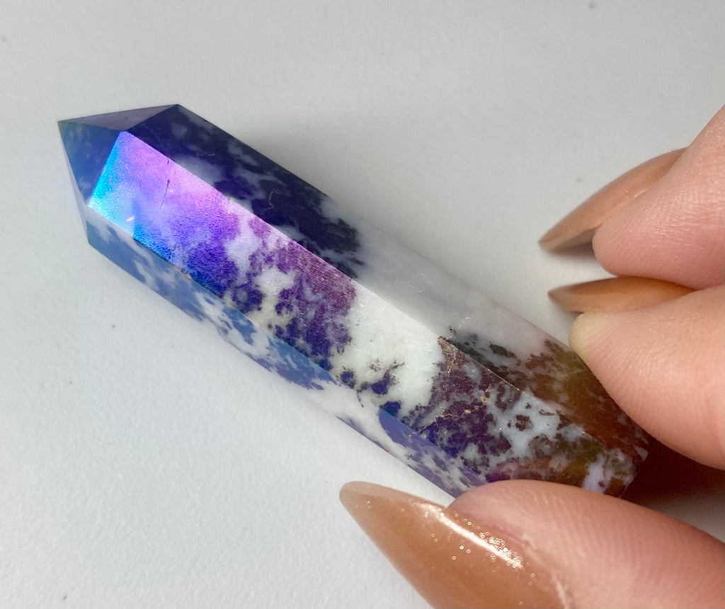 Aura Treated Zebra Jasper Point