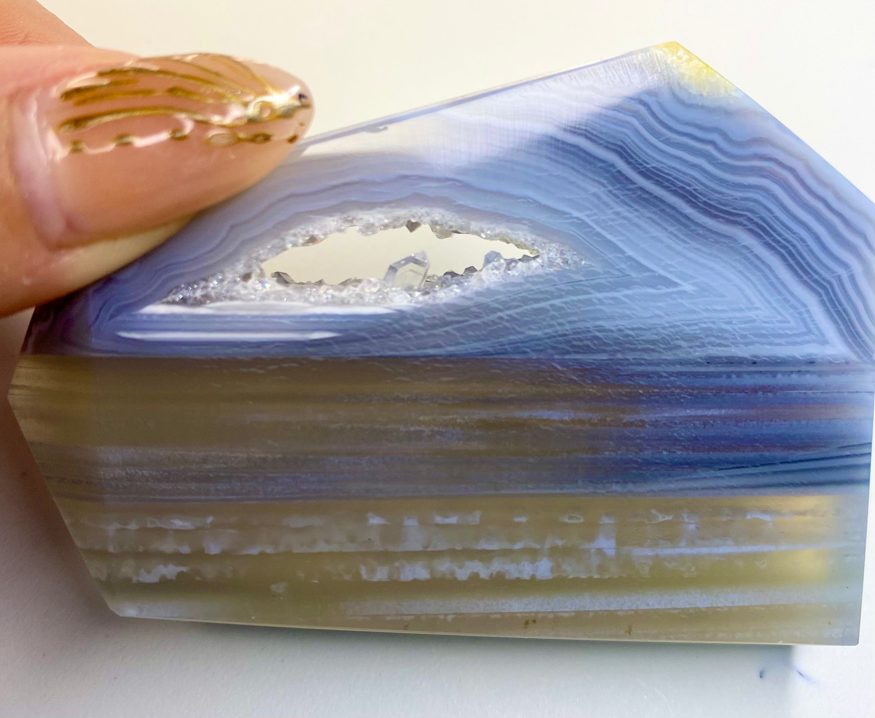 Banded Agate with Druzy Window